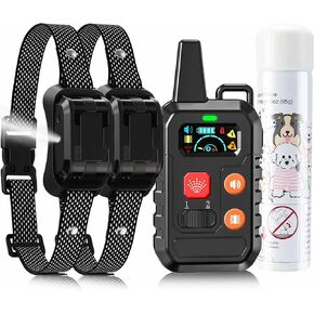 Citronella Training Collar for Dog [2* Bark Collar & 1*Spray Refill] with Beep/Vibration/Spray 4 Mode & 6 Adjustable Sensitivities Spray Dog Collar, IPX7 Waterproof for L/M/S Citronella Bark Collar