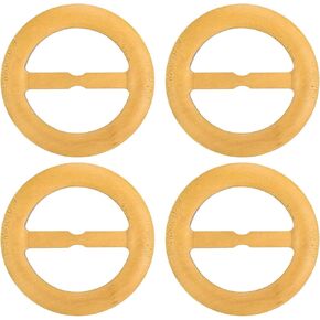 uxcell 4 Pcs T-Shirt Clips, 75mm Wood Scarf Ring Clip Round Tie Circle Clip Buckle Fashion Clothes Corner Knotted Button for Women's Silk Clothing Decoration, Wood