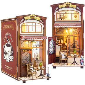 DIY Book Nook Kit ، DIY Dollhouse Booknook ، Book Nook Miniature Kit for Workelf Insert Decor