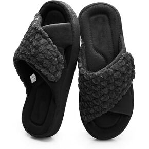 Adjustable House Slippers for Women with Memory Foam Rubber Sole | Comfortable Indoor Slip On with Modern Floral Upper Low Arch Support in Saudi Arabia