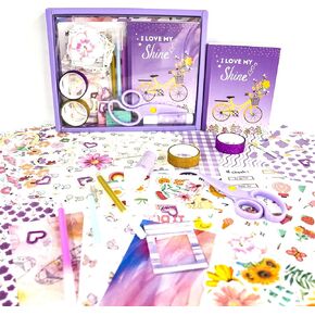 Joyeee DIY Journal Kit for Girls, Scrapbook Supplies Kit Cute Art & Crafts Kits for Tween Kids, Personalized Diary Handbooks Making Stuff, Creative Stationery Gift for 8-14 Years Old Teens#9