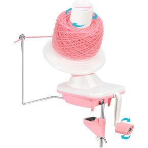 Light-Grey Yarn Winder for Crocheting - Hand-Cranked Yarn Ball Winder - Neat Yarn Cake Winder - Yarn Spinner Roller - Crochet and Knitting Accessories
