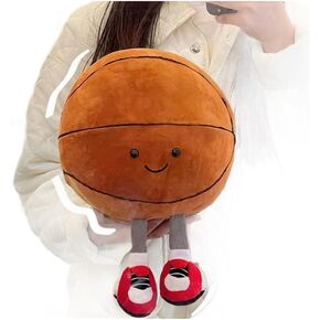 13.7" Cute Football Plush Toys Basketball Pillow Soft Stuffed Sport Throw Pillow Plush Ball Gift Sports Pillows Soccer Pillow (Football)
