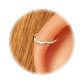925 Sterling Silver Helix Jewelry - 22 مقاييس غضروف أقراط للنساء - 8 مم مصنوع يدويًا حلقات طوق - أطواق ثقب الأذن الفضية المجردة