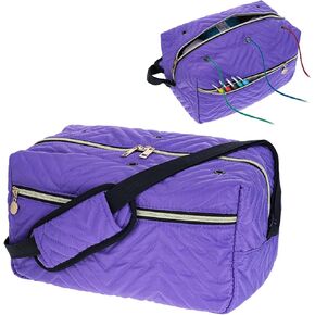 Lingsfire Crochet Bag Organizer ، منظمي الغزل وحقيبة التريكو للتخزين لإكسسوارات الكروشيه المحمولة خطاف أكياس الحياك