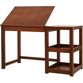 VISWIN Artist Drafting Table, Adjustable Angle, Solid Pine Wood Drawing Table, Art Table for Adults, Tilts Flat, Art Craft Table for Drawing, Drafting, Writing, Reading