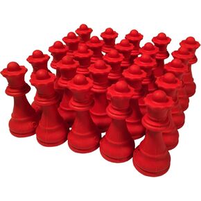 WE Games Red Chess Queen Erasers - Bulk Party Pack of 25 - Chess Club prizes