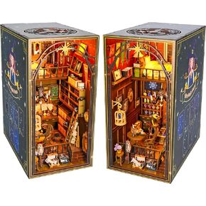 Lycidae Book Nook Kit ، Diy Dollhouse Booknook ، Mini Doll House ، مع مصابيح LED ، مجموعة طراز الغرفة لـ 14+ من المراهقين والكبار ، هدية الإبداع ، المنزل ، ديكور رف الكتب (Gardenhouse)