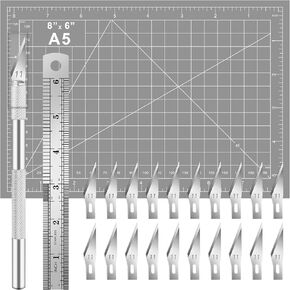 DIYSELF 23 Pack Exacto Knife Craft Knife Precision Carving Hobby Knife Kit, 20 Spare Art Knife Blades for Art, Scrapbooking, Stencil