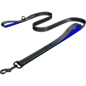 Dog Leash 6ft Long, Double Handle Dog Leash for Safety Control Training, Heavy Duty Dog Leads with Traffic Padded Handles, Reflective Leashes for Small Medium Large Dogs(6ft, Red)