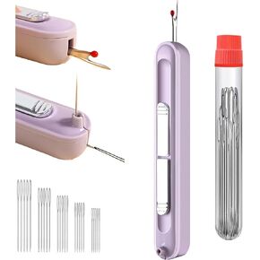Zivyes 2-in-1 إبرة التلقائي الأدوات و seam ripper أداة مع 25 جهاز كمبيوترا كبيرة إبر العين لوازم الخياطة لتطريز خياطة اللحف اليدوية