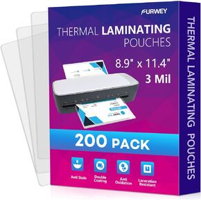 300 Pack Laminating Sheets, 3 mil, 9 x 11.5 Inches Thermal Laminating Pouches Lamination Sheet Paper for Laminator, Clear, Letter Size, Office and School Supplies