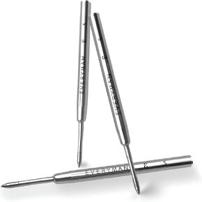 تعبئة Everyman Grafton Premium Black Gel Pen ، خرطوشة الحبر المعدنية الكتابة على نحو سلس ، متوافق مع Grafton & Full Click Pens ، 3 حزمة ، نصيحة غرامة 0.7 مم ، مثالية للمكتب والمدرسة والكتابة اليومية
