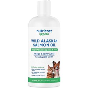 Nutricost Pets زيت سمك السلمون في ألاسكا البرية للكلاب والقطط ، 32 أوقية ، يدعم البشرة والمعطف الصحي ، أوميغا 3 الأحماض الدهنية بما في ذلك EPA و DHA