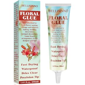 Floral Glue for Fresh Flowers, Waterproof Flower Adhesive for Corsages, Boutonnieres, Wristlets, Wedding Crafts, Fast Drying, Strong Hold Floral Glue for Silk Dried Flowers and Accessories (50ml)