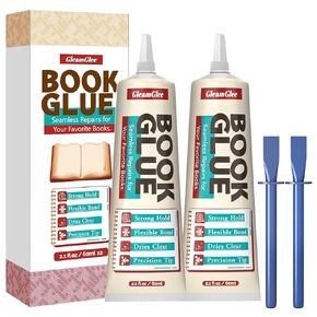 غراء الكتب ، يجف صافًا ومرنًا للاصق الغراء ملزم ، يستخدم لإصلاح الكتب وإصلاح الكتب ، زاوية الكتب ، الإطار ، التصليم ، الفن الورقي والحرف - 60 مل.
