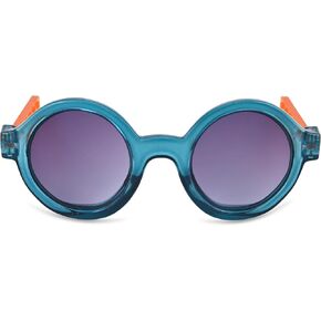 Navigator Small Dog Sunglasses Frame - UV واقية من الكلاب الواقية للعدسات الصغيرة القابلة للتبديل ، والتعديل القابل للتعديل ، وملحقات الجرو الكاريزمية ، المصممة في مدينة نيويورك ، الأزرق الأزرق الشفاف/الصلبة