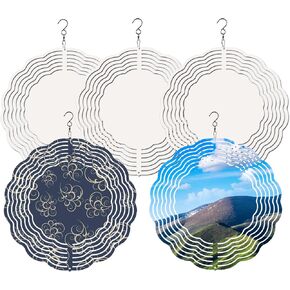 5PCS Sublimation Wind Spinner Blanks 8 Inch Stainless Steel Metal Indoor Outdoor Garden Decoration for Heat Press Transfer