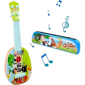 Toymaker La Granja de Zenon Ukulele for Kids,Baby Musical Instruments for Toddler 1-3 with Kids Guitar,Harmonica,Mini Musical Toys Set as Birthday Gift for Beginner Children Boys Girls