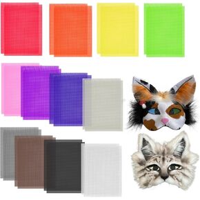 24 Pack Eye Mesh ، 12 شبكة ألوان عين لقناع Therian ، 7.87 × 5.91 بوصة DIY Therian Mask Kit for Furries Cosplay ، الدعائم ، الفراء ، صنع الحرف