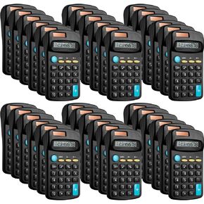 36 Packs Pocket Size Mini Blue Calculator Basic Calculators for Handheld Angled Students 8 Digit Display Solar Battery Dual Power Small Calculator for Students Kids Home Office