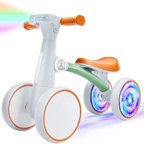 Ridego Colorful Lighting Baby Balance Bike for 1 Year Old Girls Gifts,Toddler Toys for 12-24 Month with Music,4 Silence Wheels Baby Walker,Toddler First Bike for 12-24 Month Birthday Toys Gifts