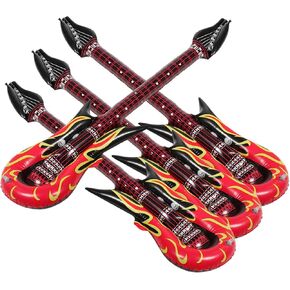 Zerodeko 4Pcs Inflatable Guitar, Blow Up Guitars Inflatable Party Props Pool Inflatable Toys Inflatable Rock Star Toy Ornaments for Party Favors