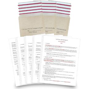 2025 Last Will and Chement Kit - نماذج تخطيط العقارات المهنية مع 3 فارغة سوف القوالب ومظاهر الورق Kraft المقاومة للماء （4 طبقة ختم） (مقاومة للماء)