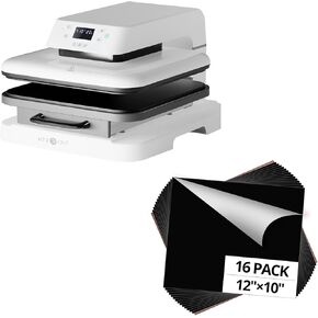 Htvront Auto Heat Press Machine لقمصان T - 15 × 150 -BLACK HTV نقل الحرارة فينيل ، 16 حزمة الحديد على الفينيل 12 × 10 بوصة