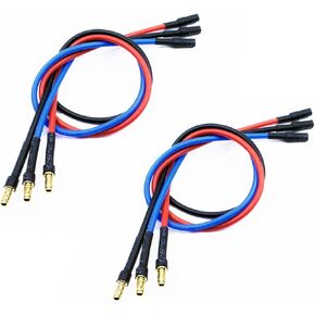 6PCS 4.0mm Banana Gold Bullet Connector 4mm ESC Extension Cable 14AWG 30CM RC Brushless Motor ESC Extension Cable Wire