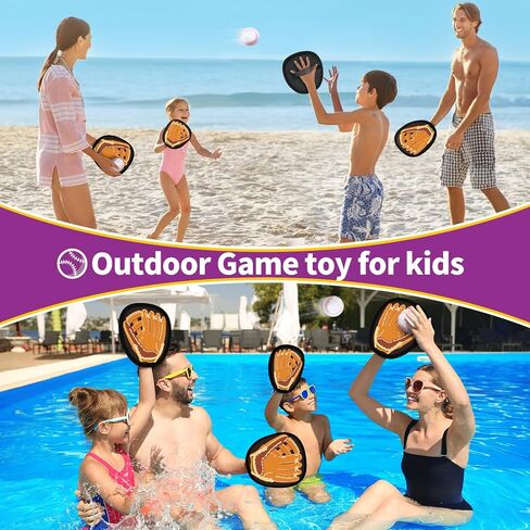 SpringFlower Catch and Toss Game, Outdoor Sport Game Toy for Toddlers Kids, Stick Ball Catch Game Set Toy Gifts for Boys & Girls,Kids Baseball Beach Outdoor Indoor Pool Game in Kuwait