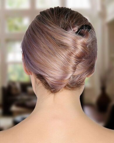 الشعر الفرنسي دبابيس الشعر المعدنية شوكة u على شكل طويل جدا chignon 2 شق العصي للنساء ملحقات الشعر (أسود- 2 قطعة) in Kuwait