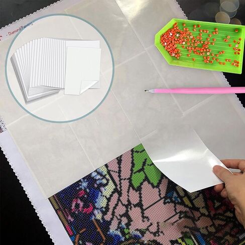 Diamond Painting Release Paper, Double-Sided Non-Stick Release Paper for Diamond Art 15x10cm Diamond Painting Cover Replacement for 5D Diamond Painting Accessories and Tools - 100 Pieces in Saudi Arabia