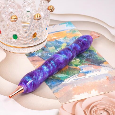 Praise V Do Diamond Painting Art Drill Pen Kit with Screw Steel Rose Metal Tip Nibs Placers Tool Accessories, Ergonomic Diamond Art Pen for 5D Diamond Paint Bead Dot GalaxyPurple in Saudi Arabia