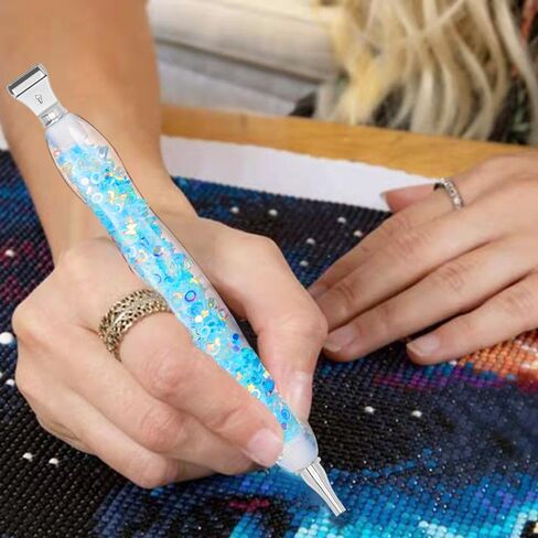 Praise V Do Diamond Painting Art Drill Pen Kit with Screw Steel Rose Metal Tip Nibs Placers Tool Accessories, Ergonomic Diamond Art Pen for 5D Diamond Paint Bead Dot GalaxyPurple in Saudi Arabia