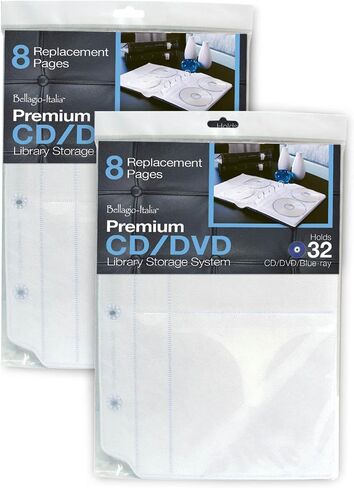 Page Protector Insert Sheet for DVD Binder - Store Cover Art, Photos, Scrapbook, Documents (fits only Bellagio-Italia Binders), Pack of 2, 16 Sheets in Saudi Arabia