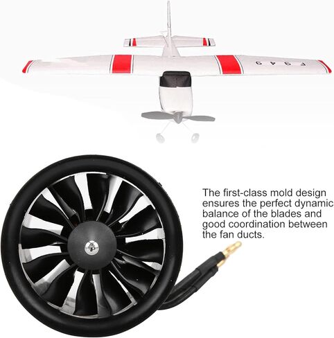 VGEBY 70mm Ducted Fan, EDF 70mm 12 Blades Ducted Fan with RC Brushless Motor 2200KV for EDF 6S RC Jet Airplane(CW) Modeling Accessories in Kuwait