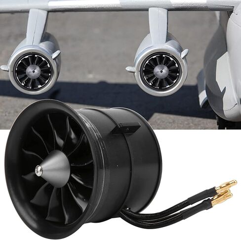 VGEBY 70mm Ducted Fan, EDF 70mm 12 Blades Ducted Fan with RC Brushless Motor 2200KV for EDF 6S RC Jet Airplane(CW) Modeling Accessories in Kuwait