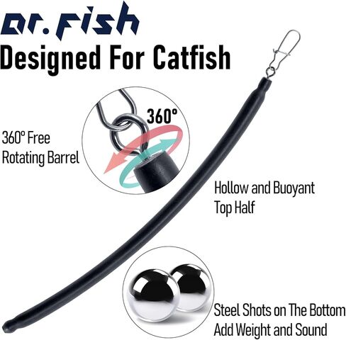 Dr.Fish 6 Pack Dragging Weights for Catfishing Trolling, Drifting Dragging Sinkers Bottom Search Lead Stick Weights Catfish Fishing Trolling Weights 1oz 2oz 3oz 4oz in Kuwait