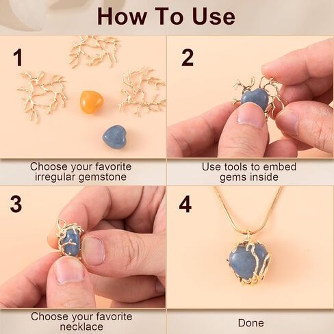 4pcs Branch Shape Blanks for Jewelry Making, Brass Pendant Bezel Jewelry Blanks, Pendant Claw Trays Accessories for Making Necklace Bracelet Earrings Keychain- Silver in Kuwait