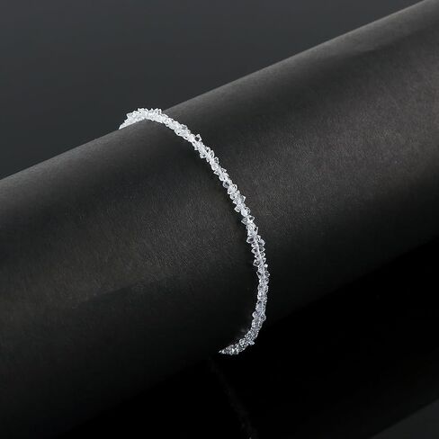 TGH Natural Herkimer Beads Chips قلادة قلادة ، مجوهرات مولد من أبريل ، قلادة شافية ، حجر شقرا ، سلسلة قابلة للتعديل 16 + 2 بوصة ، هدية عيد الحب in Saudi Arabia