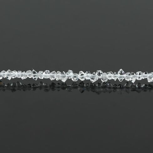 TGH Natural Herkimer Beads Chips قلادة قلادة ، مجوهرات مولد من أبريل ، قلادة شافية ، حجر شقرا ، سلسلة قابلة للتعديل 16 + 2 بوصة ، هدية عيد الحب in Saudi Arabia