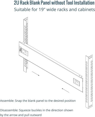 1U Blank Panel, Plastic Rack Blank Panel, Rack Mount Plate for 19 in Server Rack Enclosure or Network Cabinet, Toolless Mounting, Black(10 Pack) in Kuwait