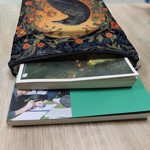 غلاف كتاب عتيقة وغراب وليام موريس لمحبي الكتب ، واقي الكتب الكتب مع السوستة ، وغطاء كتاب القماش القابل للغسل للورق الغلاف والخلايا ، 11.4 × 9.1 بوصة (أسود رافن ، متوسطة) in Kuwait