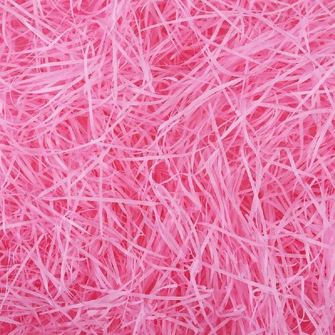 LKQBBSZ Easter Raffia Grass Pack Recyclable Paper Shred for Easter Basket Filler Creative Eggs Decor Filler Gift Wrapping (Pink) in Saudi Arabia