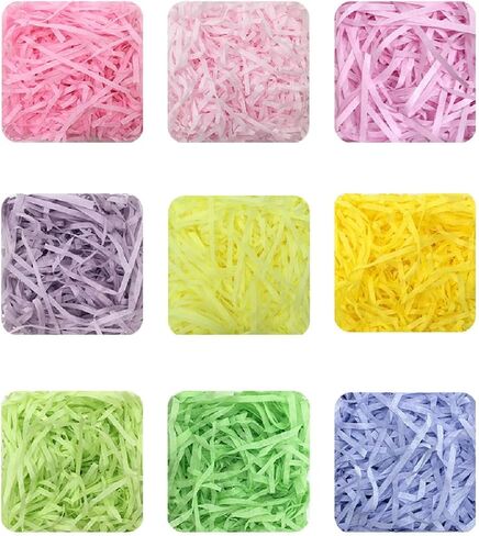LKQBBSZ Easter Raffia Grass Pack Recyclable Paper Shred for Easter Basket Filler Creative Eggs Decor Filler Gift Wrapping (Pink) in Saudi Arabia