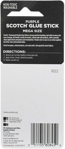 Scotch Mega Purple Glue Stick, 1.4 oz, Acid Free and Non-Toxic (6108-MEGA) in Saudi Arabia