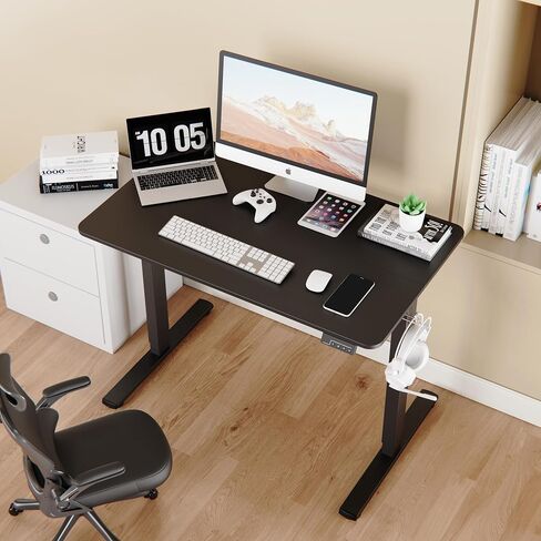 Electric Standing Desk Adjustable Height, 32x20 Inches Sit Stand up Desktop for Home Office, Ergonomic Rising Computer Table with Memory Preset, Black in Saudi Arabia