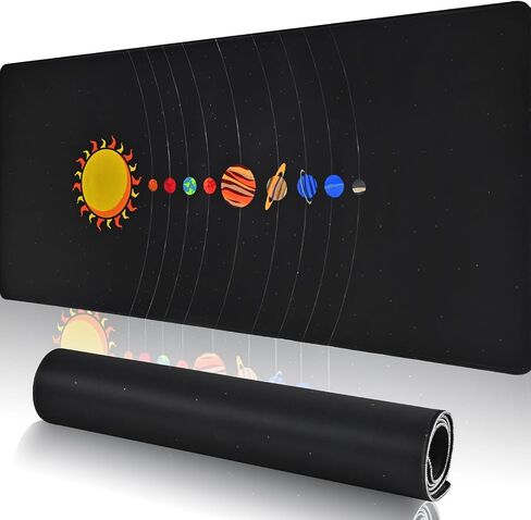 Large Gaming Mouse Pad for Desk Cover,35.43 X 15.75 Inches Large Black Computer Desk Pad Mat for Keyboard and Mouse,3mm Thick Non-Slip Base Planet Space Mousepad for Desk Accessories in Saudi Arabia