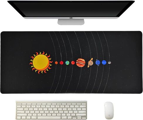 Large Gaming Mouse Pad for Desk Cover,35.43 X 15.75 Inches Large Black Computer Desk Pad Mat for Keyboard and Mouse,3mm Thick Non-Slip Base Planet Space Mousepad for Desk Accessories in Saudi Arabia